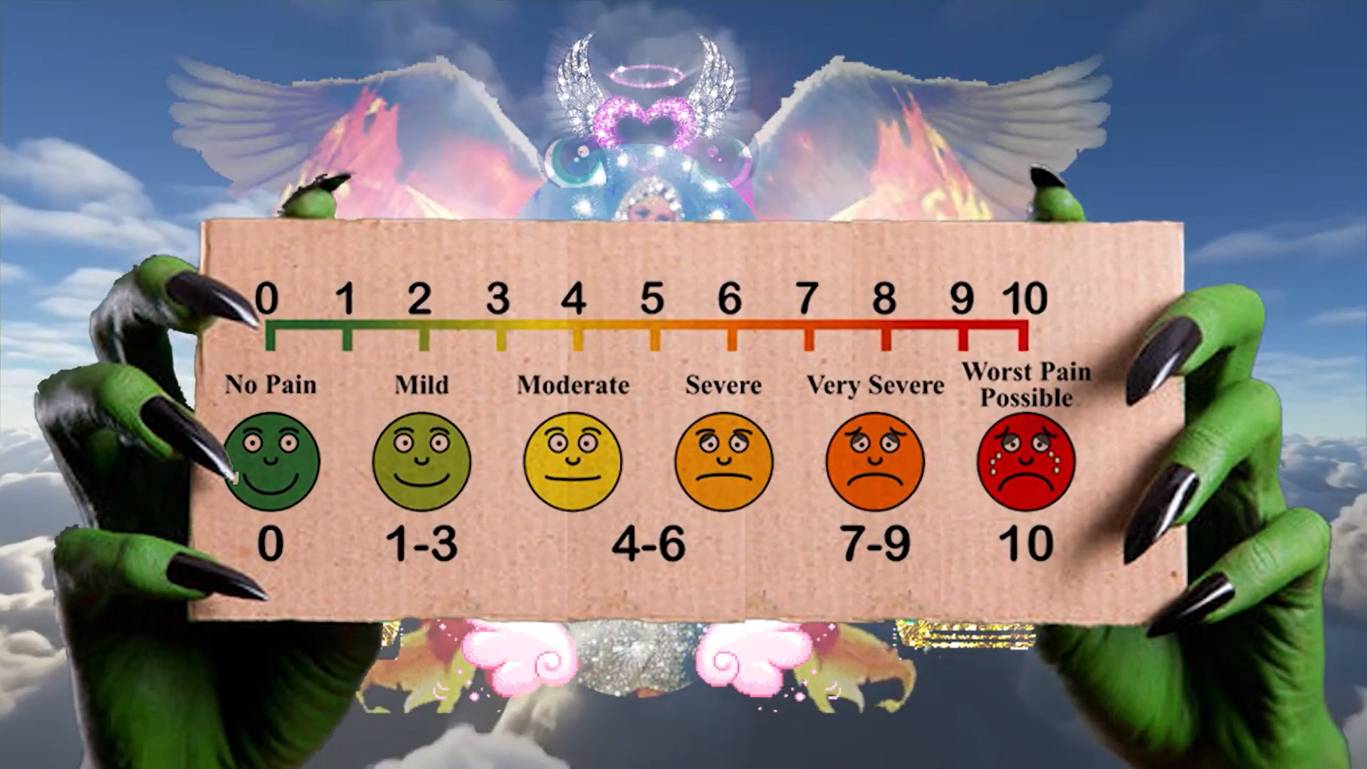 still from cave rave image of pain chart